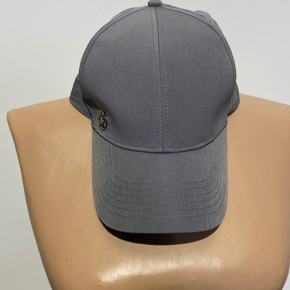 Gaiam Women's 5 Panel Floral Pin Accent‎ Perforated Gray Hat